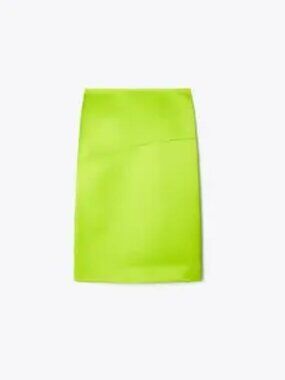 NEW! Tory Burch Deconstructed satin knee-length skirt